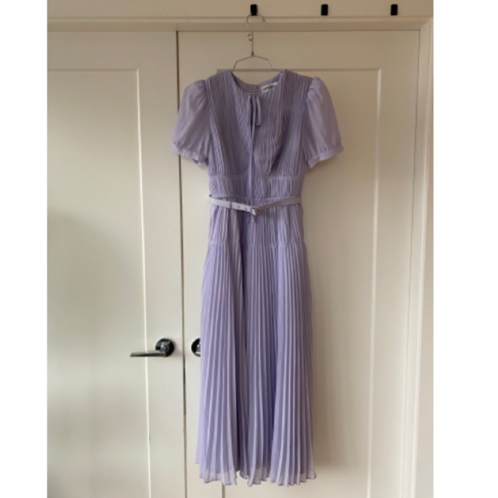 SELF PORTRAIT lilac chiffon midi dress size 0